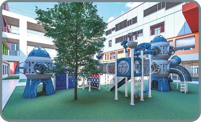 Kinderspielplatz aus Kunststoff in Lebensmittelqualit&auml;t f&uuml;r den Au&szlig;enbereich
